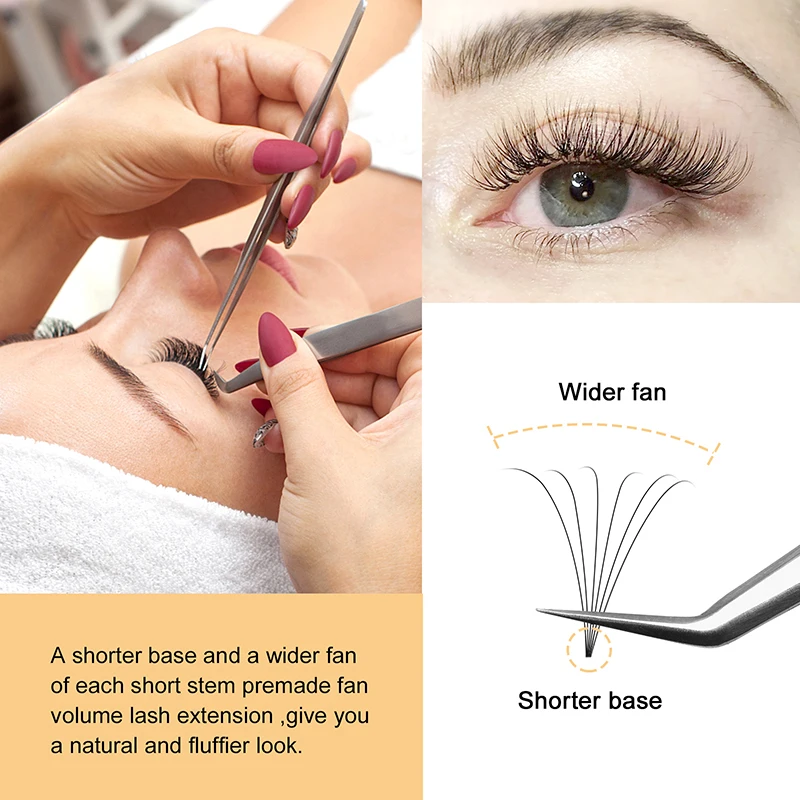 Quewel Extensions de cils professionnels, accessoire cosmétique pour les yeux, volume russe, courbé C&D, en faux vison, 3D/4D/5D/6D extensions de