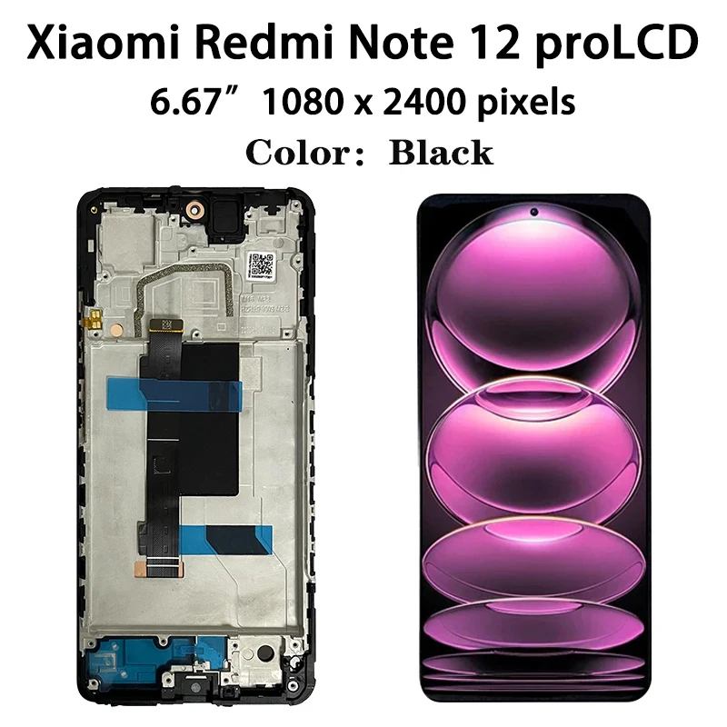 AMOLED For Xiaomi Redmi Note 12 Pro 5G 22101316C lcd display touch screen digitizer Assembly For Redmi Note 12 Pro+ 12Pro Plus