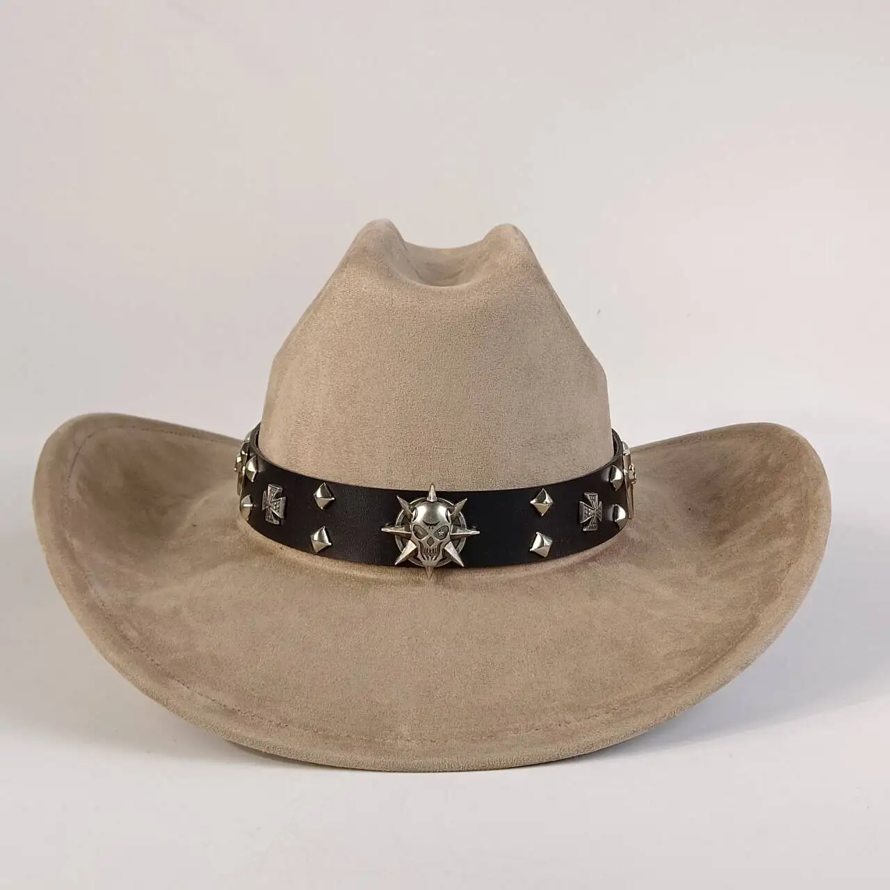 Western Premium Wildleder-Cowboyhut Stilvoller Fedora-Hut aus Wildleder für Damen und Herren Perfekt für festliche Outdoor-Aktivitäten – Detail 24