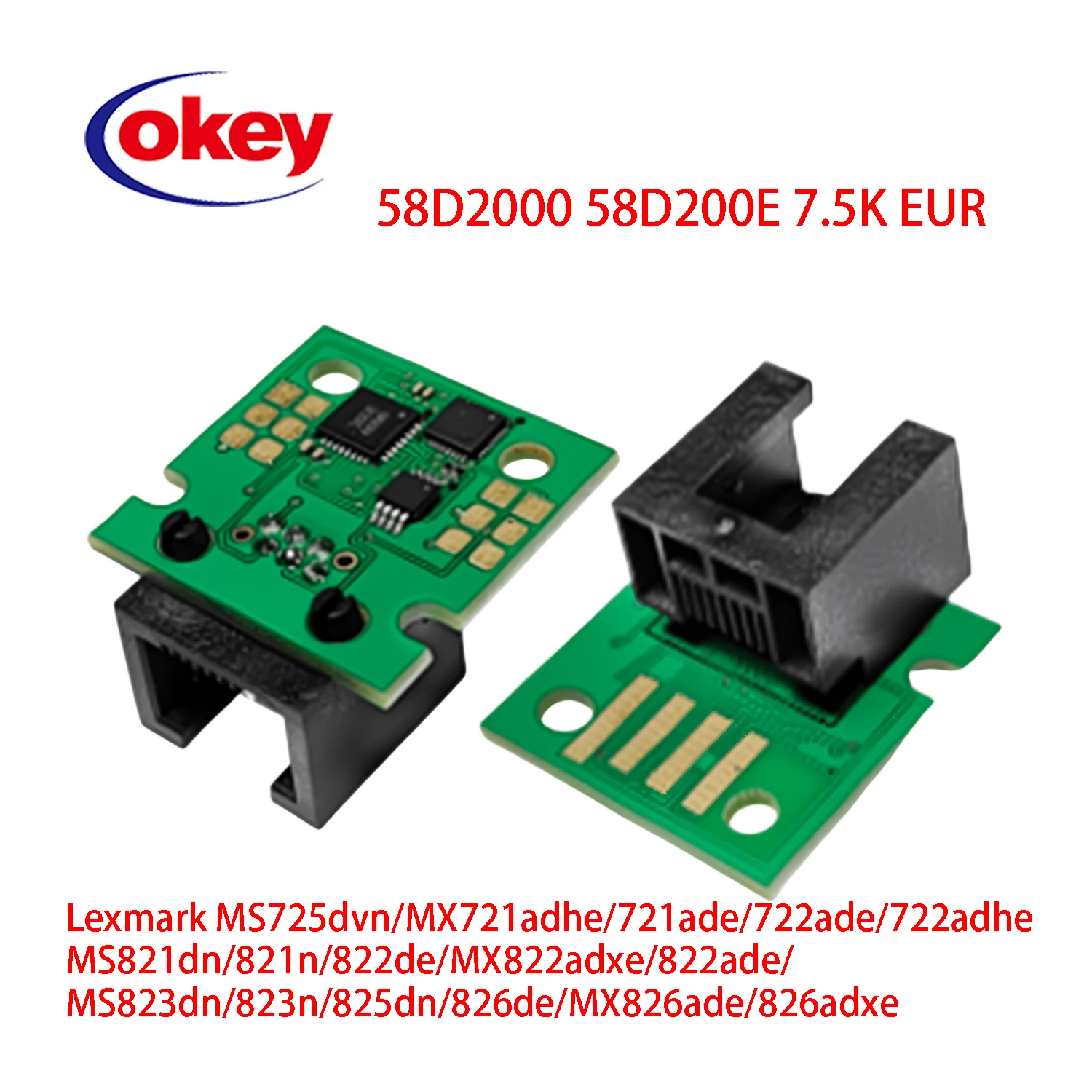 7.5K 15K 35K 55K 58D2000 58D4H00 MS821 Toner Chip for Lexmark