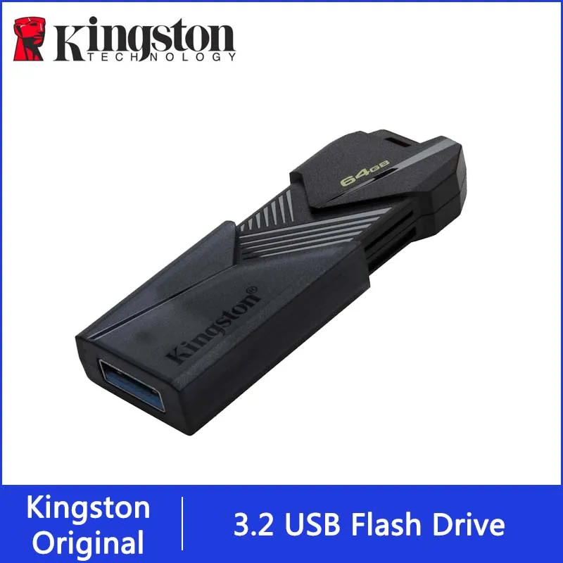 محرك فلاش USB كينجستون 64 جيجابايت 128 جيجابايت 256 جيجابايت USB صغير 3.2 Gen 1 يسهل حملها بيع محرك فلاش أسود للكمبيوتر
