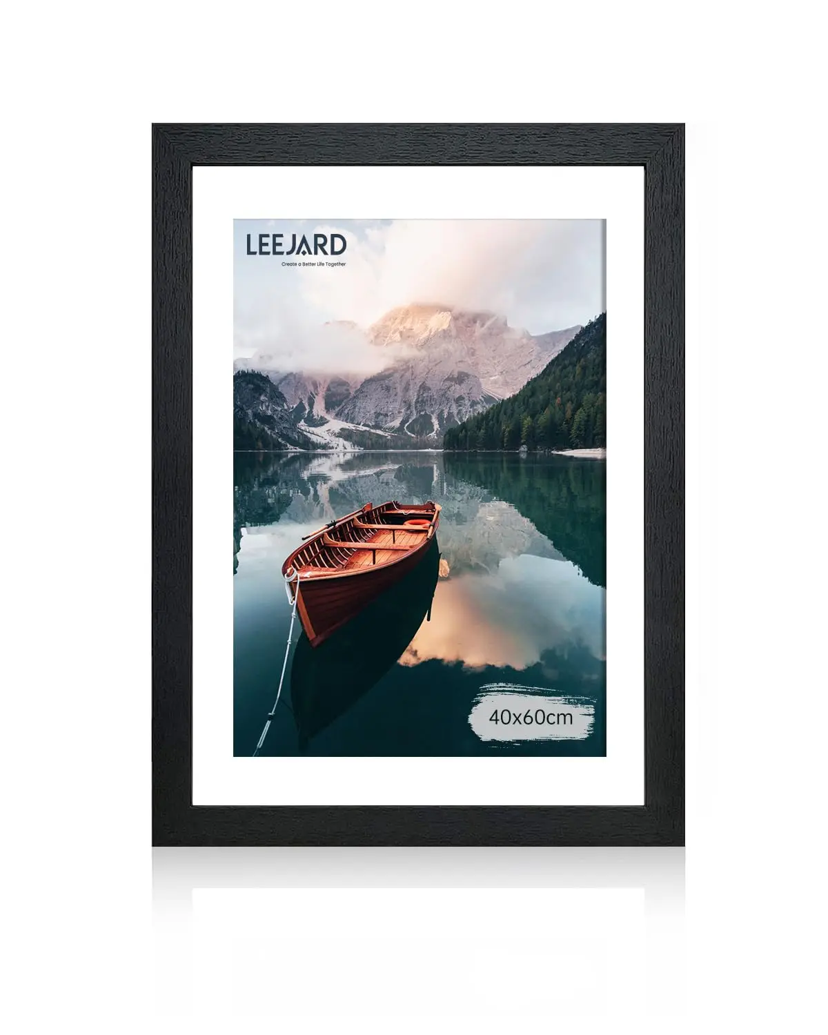 LEEJARD Holz Bilderrahmen 40x60 cm & 50x70 cm mit bruchsicherem Plexiglas, Hoch- und Querformat nutzbar, mit Aufhängehaken für Wanddekoration