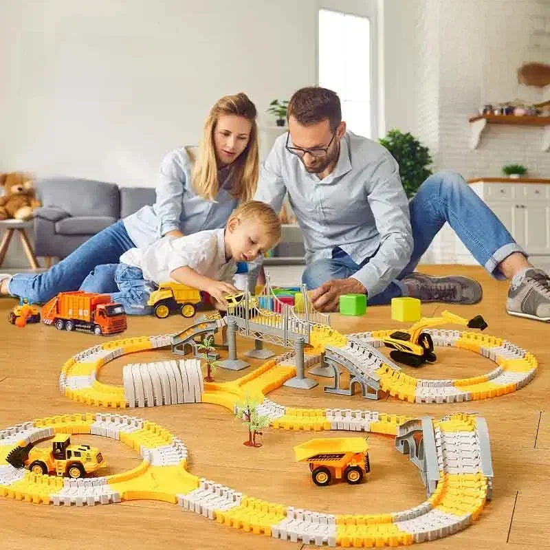 137-467 pièces enfants piste électrique jouet voiture ingénierie voiture enfants jouets éducatifs piste voiture Train jouets pour enfants cadeau d'anniversaire