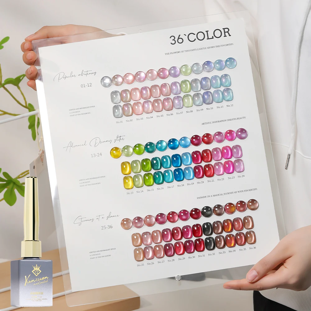 Charming Heart Glow 36 Colors Cat Eye Gel Polish 15ml UV LED Soak Off Magnetic Shimmer Nail Gel for Nail Art