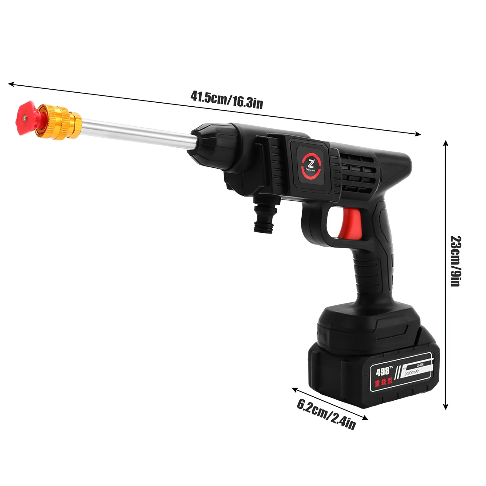 200W 50Bar Kabelloser Hochdruck-Sprühkopf Autowaschpistole Gartenreinigungsgerät Elektrowerkzeug für Makita 18V Akku – Detail 3