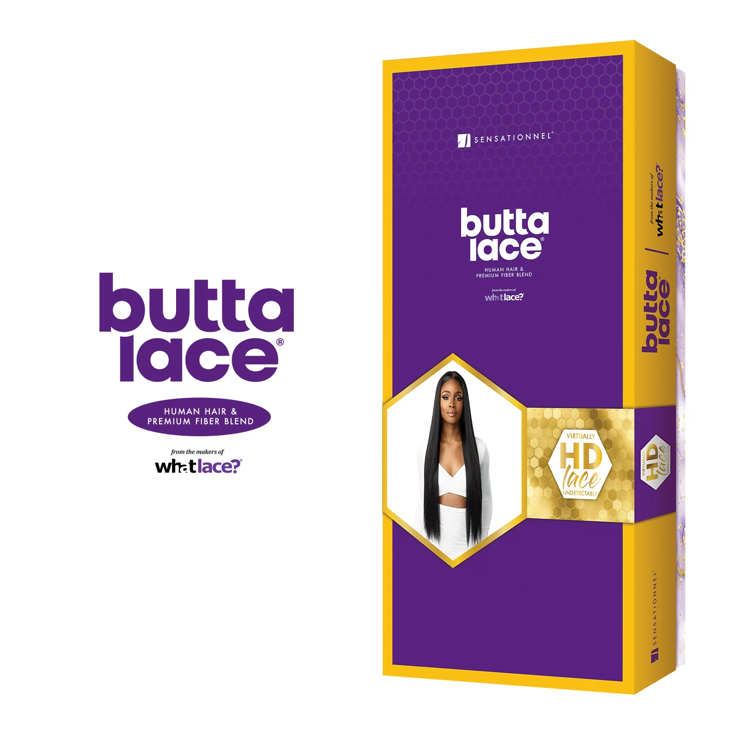 Sensationnel Butta Lace Human Hair Blend HD شعر مستعار بدانتيل أمامي مستقيم 32 بوصة - طويل، نمط تجعيد مضاف، مظهر طبيعي، جودة ممتازة #3
