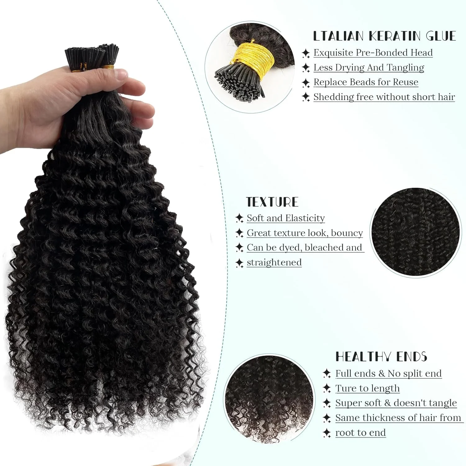 موجة عميقة قبل المستعبدين عصا تلميح شعر مستعار بشري I تلميح وصلات شعر قطعة شعر # 1B شعر Itips أسود طبيعي