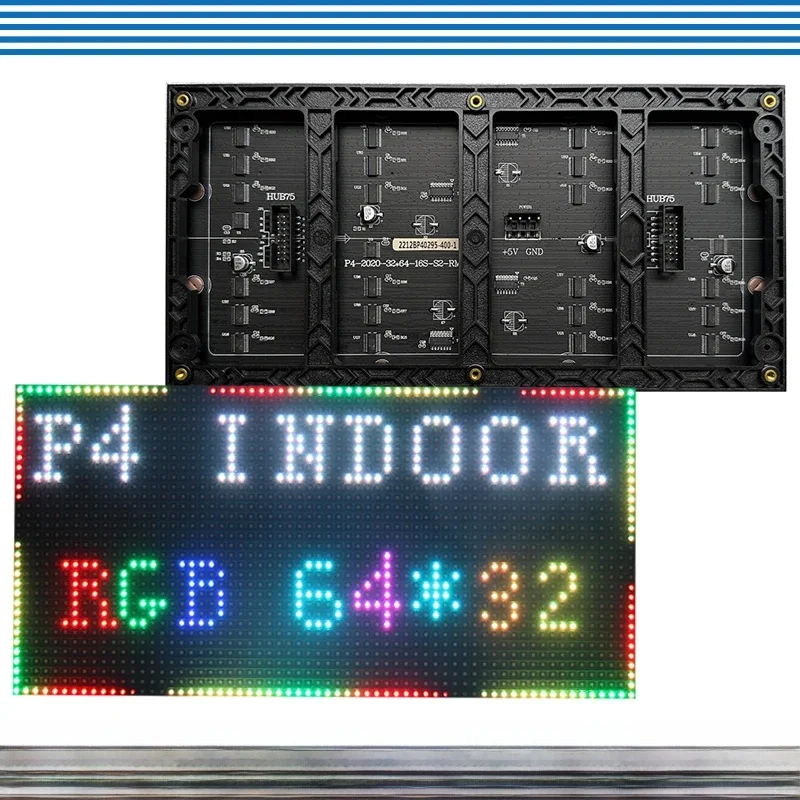 Moduł panelu ekranu LED P4 256 * 128 mm 64 * 32 piksele 1/16 Skanowanie wewnętrzne 3w1 SMD RGB Pełnokolorowy moduł panelu wyświetlacza LED P4 — zdjęcie 2