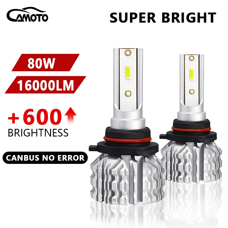 

CAMOTO 16000LM H7 H4 H11 LED Headlights 80W H1 H3 H8 H9 H13 9005 9006 HB3 HB4 4300K 6000K CSP Chip Canbus No Error For Lenses