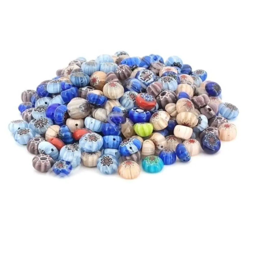 Handmade Flat Murano Flower Beads 8MM Size Jewelry Supplies Art Birthday Bracelet Necklace Key Chain Phone Holder Car Ornament Hobby Leisure Shower Men Women Mother Kids Spring Winter Fashion Warm Colors Style Bandage