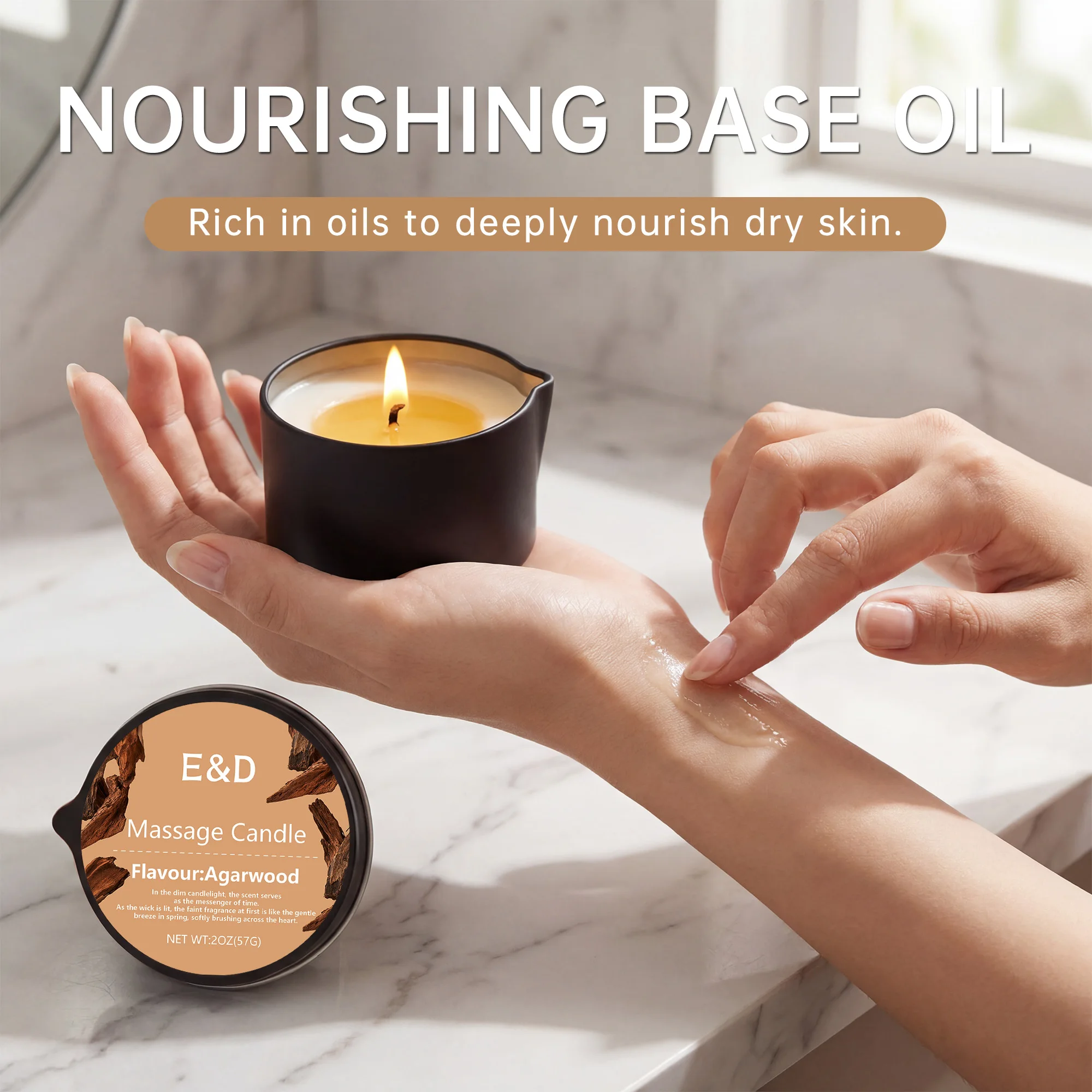 เทียนน้ำมันนวดไม้กฤษณา 2 ออนซ์ - Massage Candle Melting บทวิจารณ์และราคา