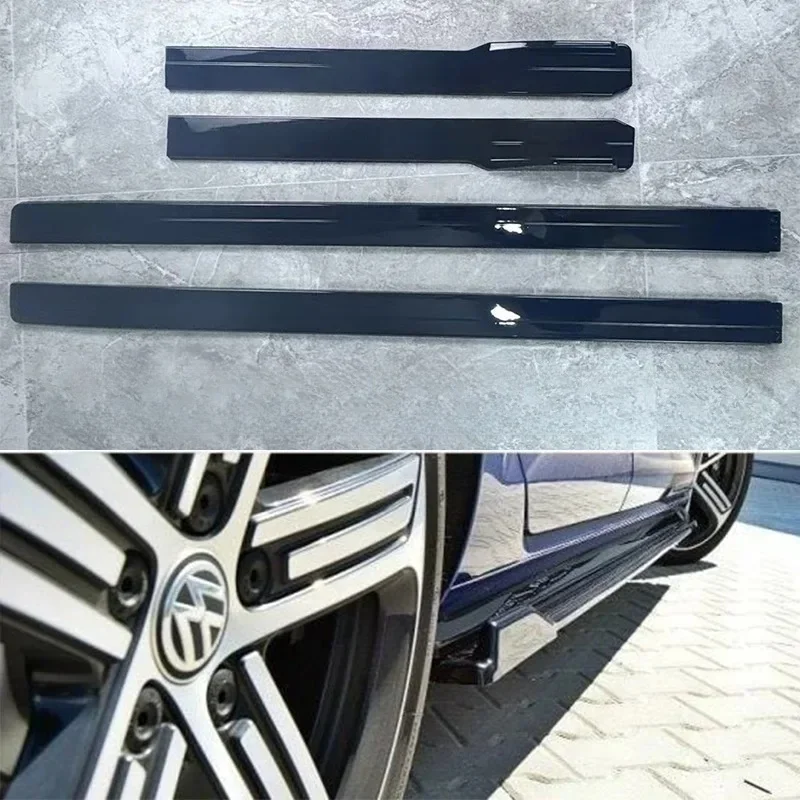 Voor Golf MK7 MK7.5 R-Lijn R GTI 2012-2020 MAXTON Stijl Side Rokken 4 Stuks Gloss zwarte Auto Side Lip Protector Spoiler Splitter - afbeelding 2