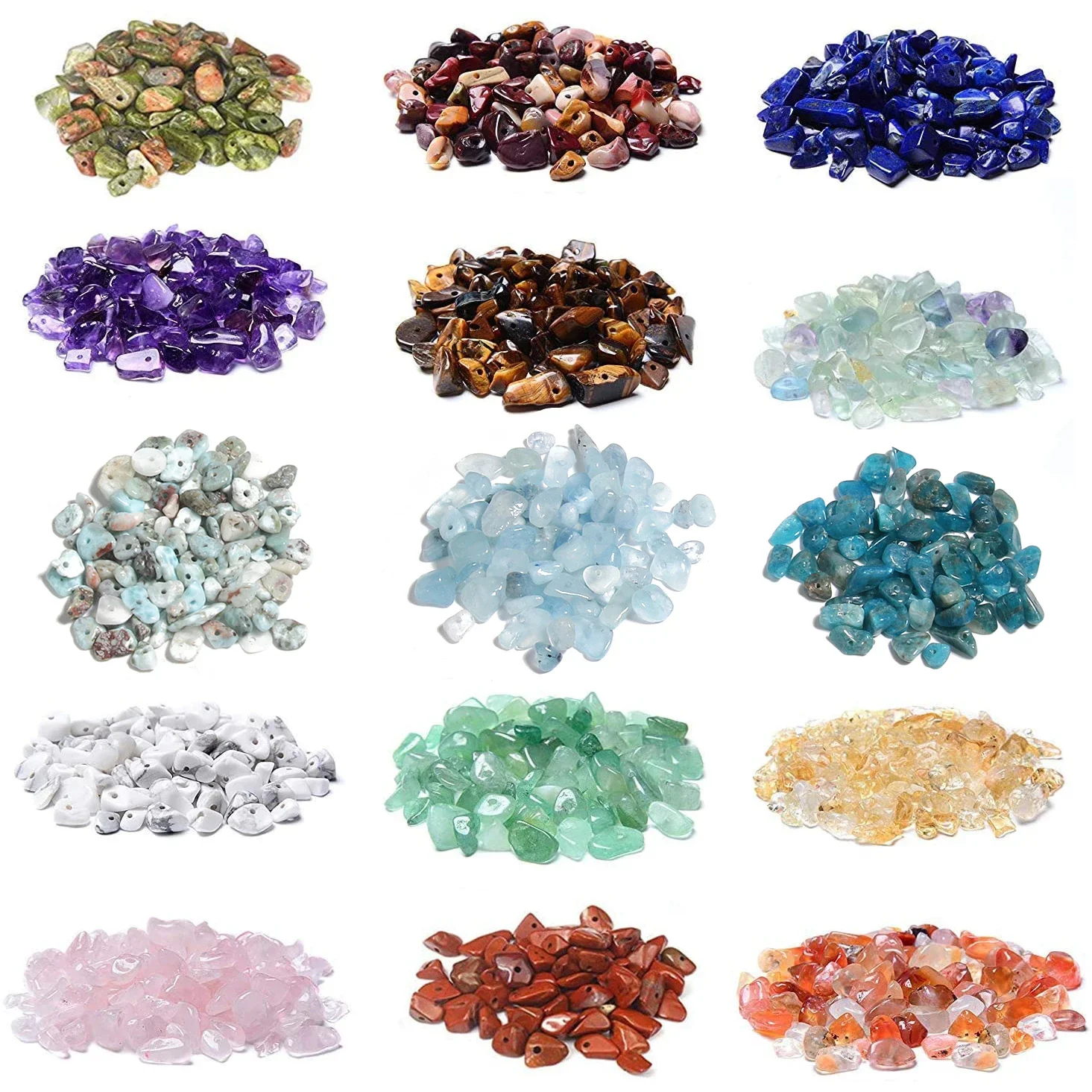 AliExpress GMB724 Natural Irregular Fluorite Ametyst Garnets Stone Chips Gravel Beads for Jewelry Making DIY Bracelet Necklace Accessories 16inch