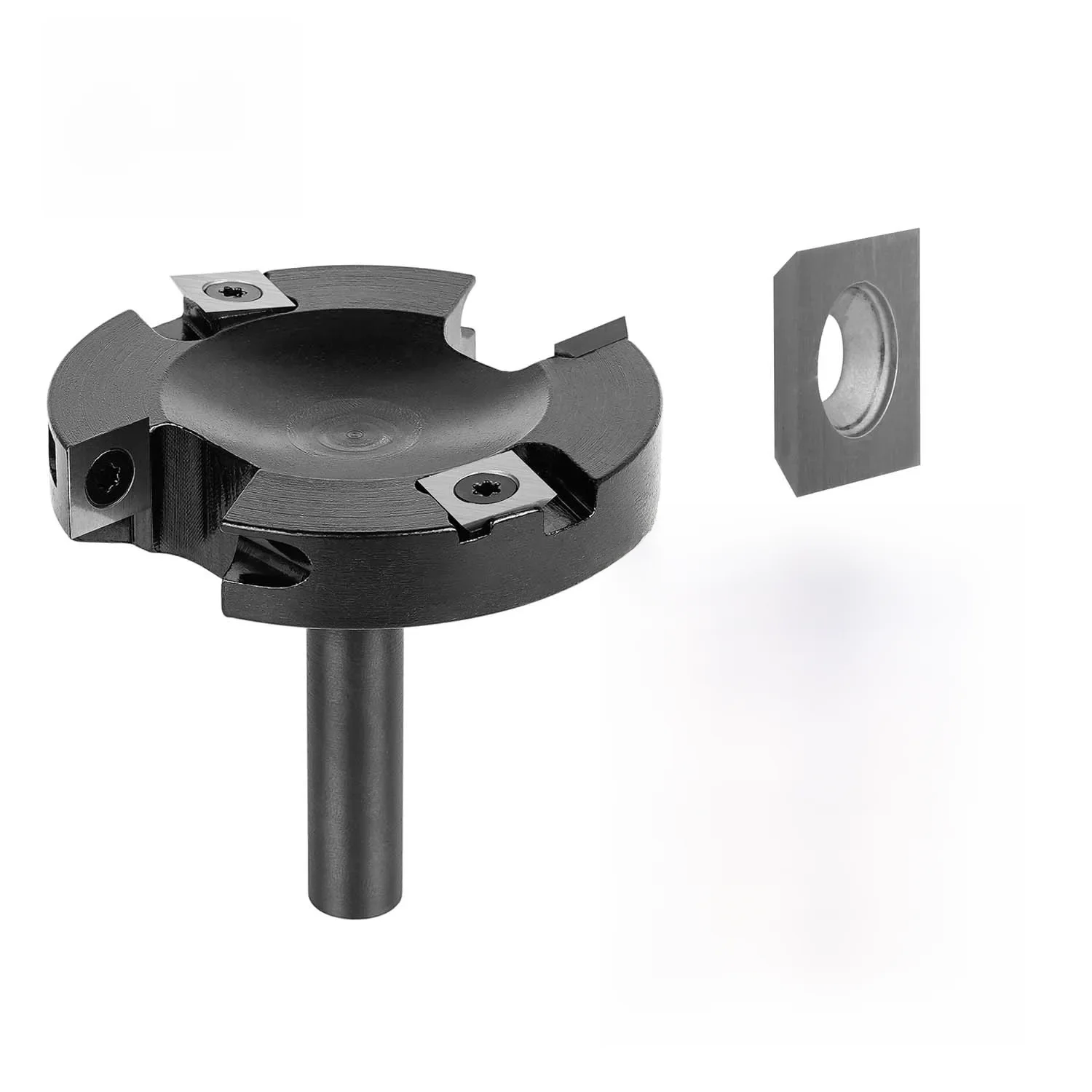 Dreanique 2-Flute Wood Planer Bit 75mm Cutting Diameter 12 Shank CNC Spoilboard Surfacing Tambour Router Bit Insert Carbide Slab