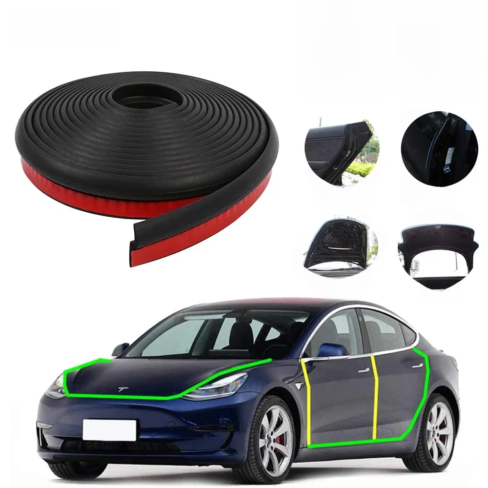 Voor Tesla 2017-2025 Model Y Juniper X S3 Highland Deurafdichting Kit Geluiddichte Rubberen Weerstrip Wind ruisonderdrukking Kit - afbeelding 2