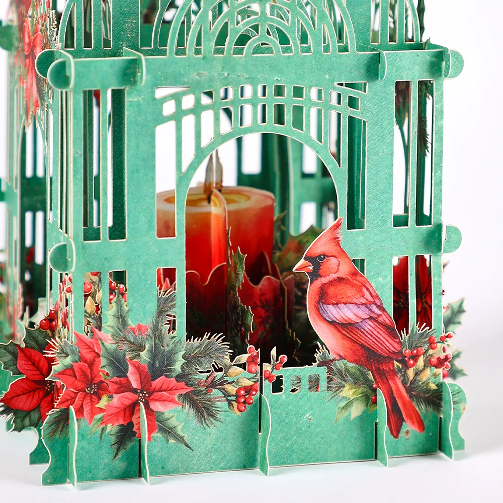 Christmas Poinsettia 3D Box Cardinalis Cardinalis Xmas Decoration Exquisite Holiday Supplies Gifts For Friends Lovers Parents