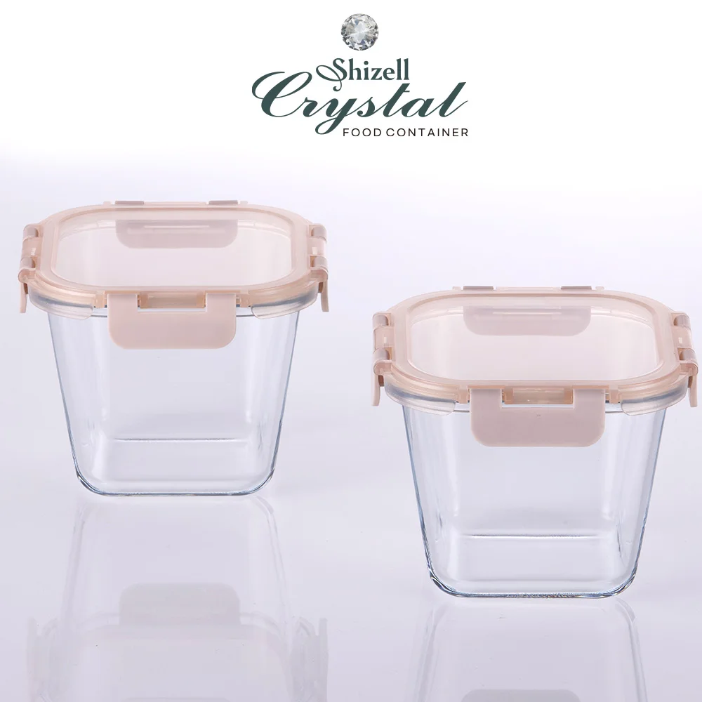 Shizell Crystal Deep Heat-Resistant Airtight Container Set - Side Dish Container, Kimchi Container, Glass Side Dish Container, Refrigerator Storage, Refrigerator Preservation, Glass Kimchi Container