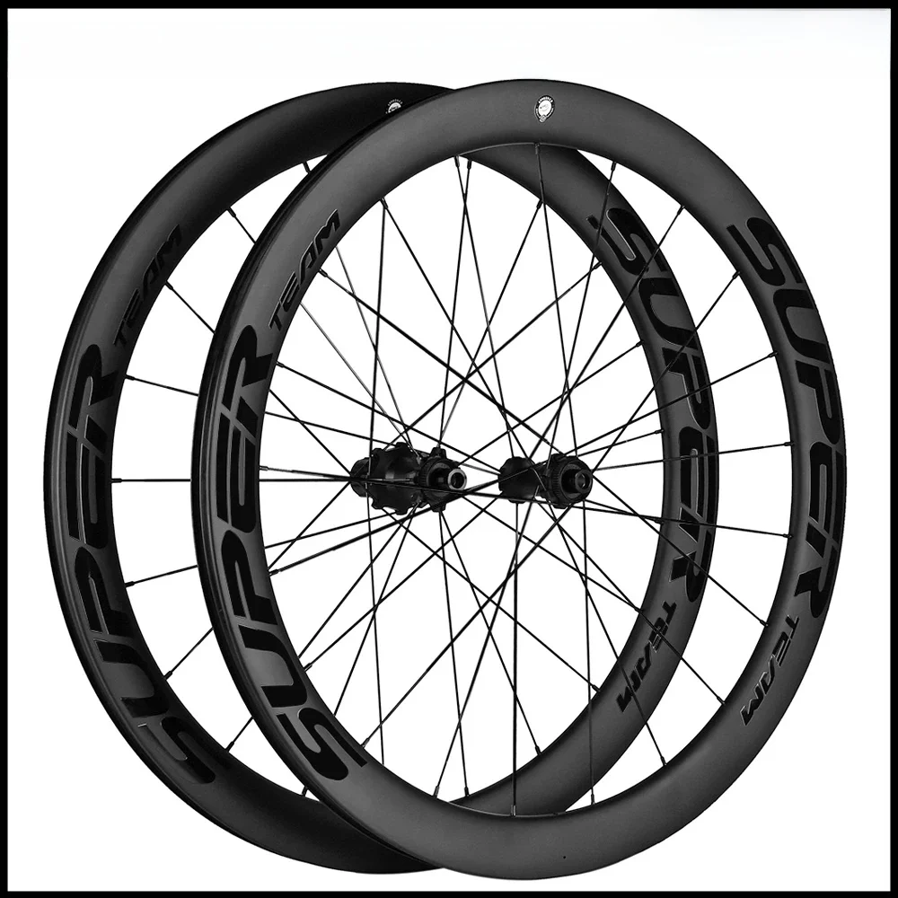 AliExpress SUPERTEAM-Cabon Fiber Wheelset 700C Road Disc Brake Wheels 50mm Tubeless Clincher Bike Wheel set 6Pawls Hub for HG/XDR Wheels