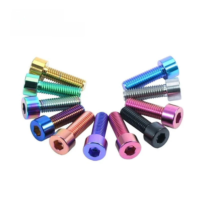 AliExpress M5 M6 M8 Titanium Green Black Golden Purple Blue Hex Socket Allen Head Bicycle Moter Screw Bolt