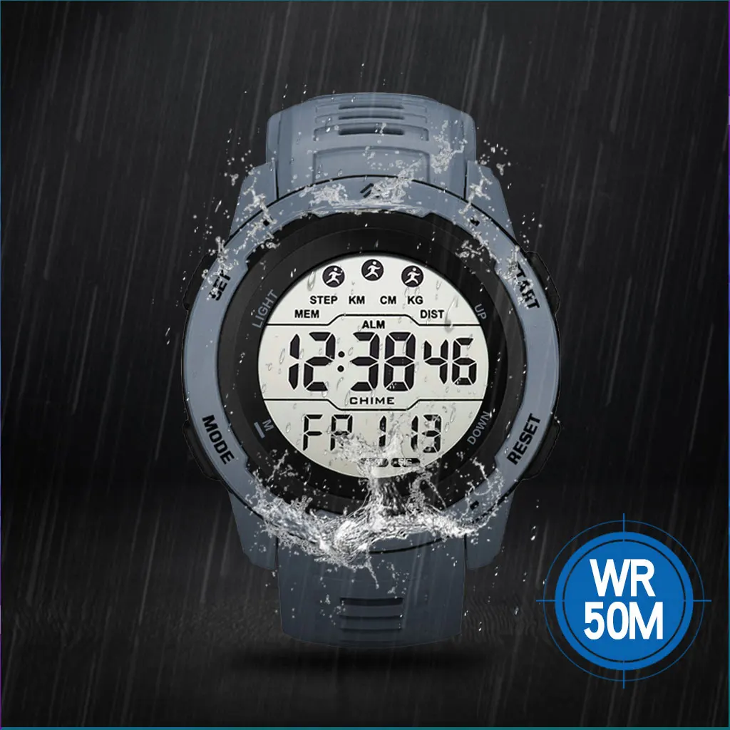 Men Sports Watches Electronic Luminous Watch Military Alarm Digital Wristwatches 50M Waterproof Relogio Masculino