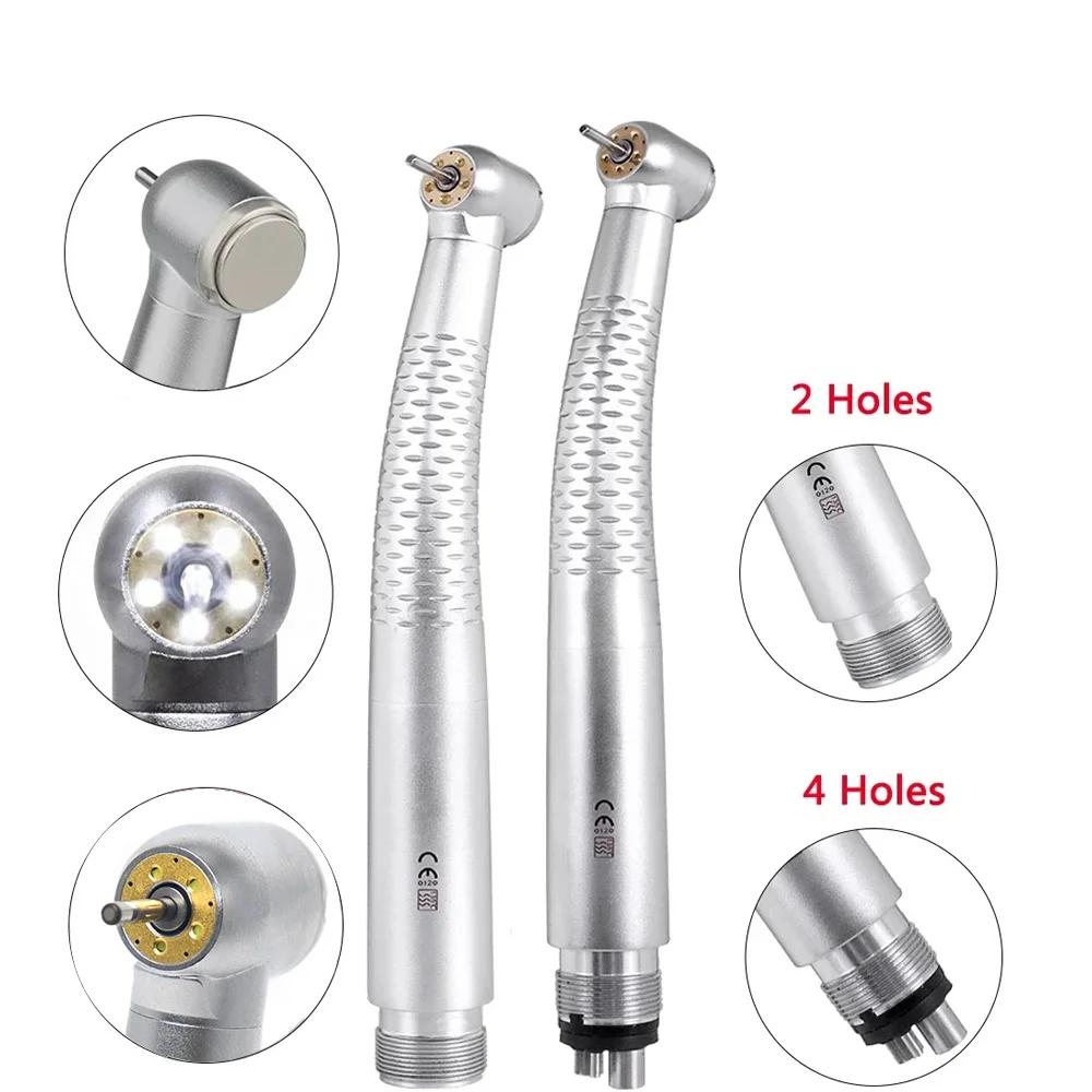 Dental High Speed 5 LED Handpiece Dentist Tips E-Generator Air Turbine B2 M4 Push Button 5 Water Spray Ceramic Rotor Tools