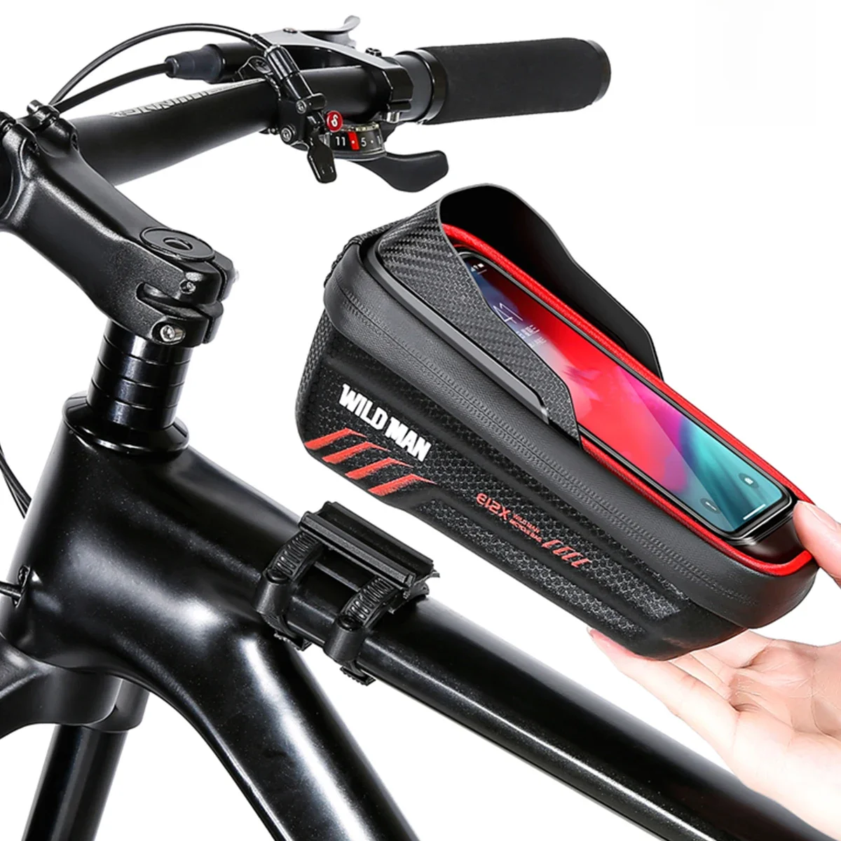 AliExpress WILD MAN E12X Bicycle Bag EVA Hard Shell Waterproof Touch Screen Front Beam Bag Quick Release Bracket Crossbeam Upper Tube Bag