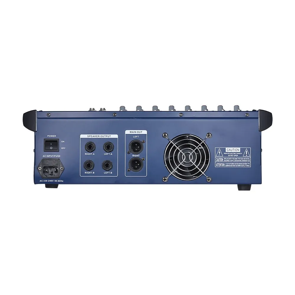 Frete grátis Consola de Mistura de Áudio Digital, 250W x 2, 8 Canais, 48V Phantom Power, Bluetooth, USB mesa de som digital amplificador de som