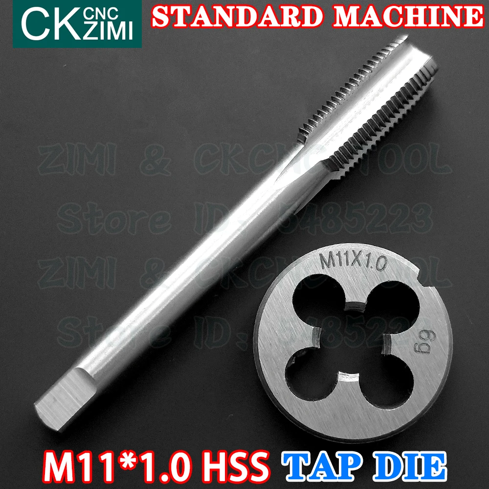 M11*1.0 M11X1 Straight Handle Standard Machine Die Tap Right High Speed Steel Wire Tapping Drill Round Die Metal Tap Die Set