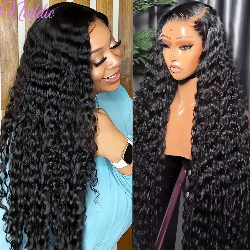 13X4 13X6 Hd Lace Frontal Wig 30 40 Inch Curly Wigs Deep Wave Frontal Wig Brazilian Preplucked Lace Front Wigs For Women