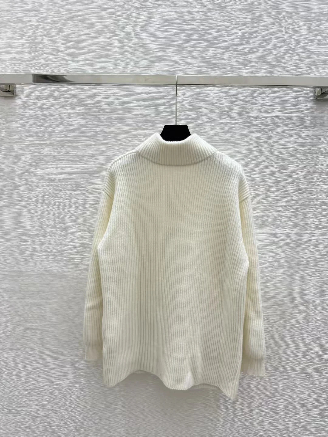 

DC11D5 Winter Women's Knitted Long-sleeved Zipper Loose Solid Color Cardigan