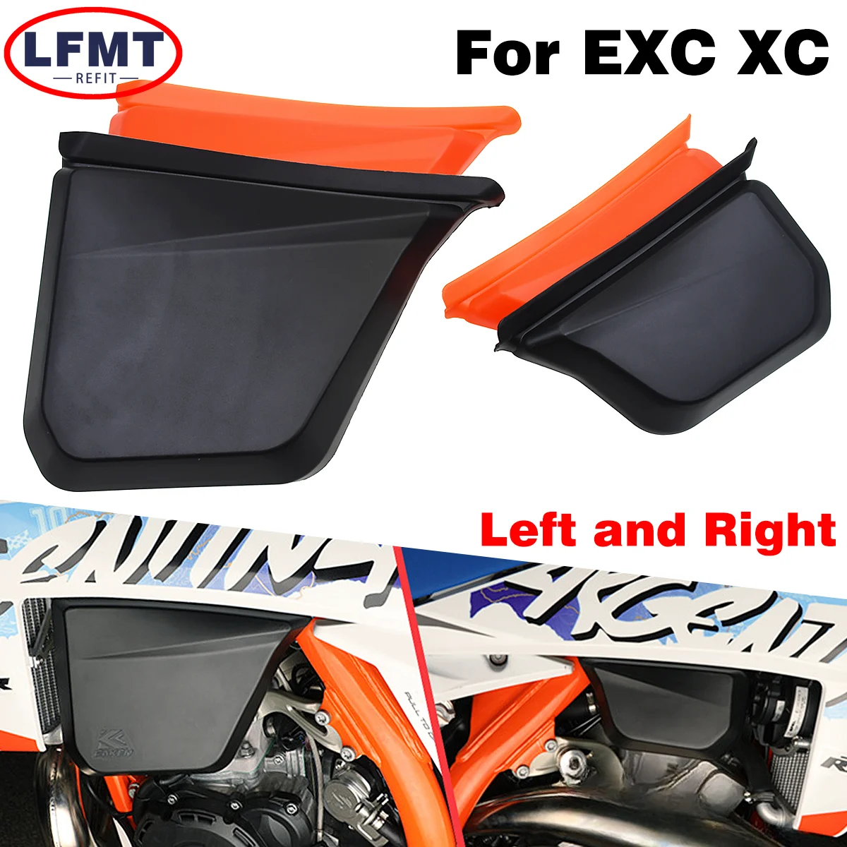 Pair Left Right Fuel Tank Cover Guard Protector For KTM XC125 250 300 EXC150 EXC250 EXC300 EXC SIX DAYS HARDENDURO CKD 2023-2024