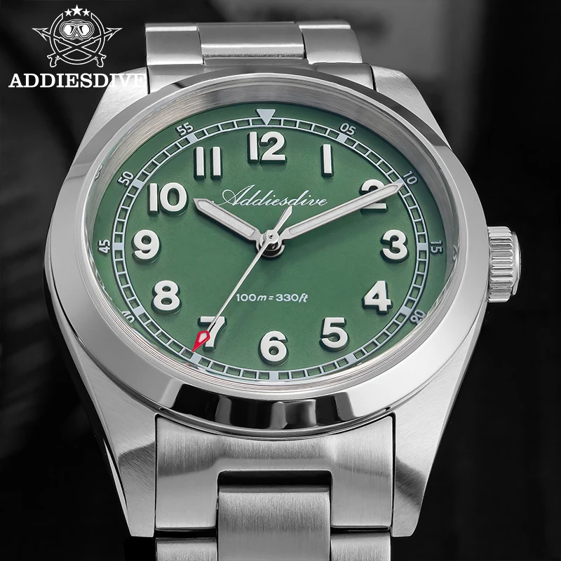 ADDIESDIVE 36mm Quartz Woman Watches Japan 2035 Sapphire Crystal 316L Stainless Steel BGW9 Luminous 100m Waterproof Woman Watch