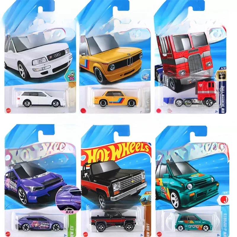2025F Original Hot Wheels voiture 1/64 moulé sous pression Transformers Optimus Prime Audi Avant BMW KIA EV6 Chevy Blazer Corvette garçons jouet cadeau