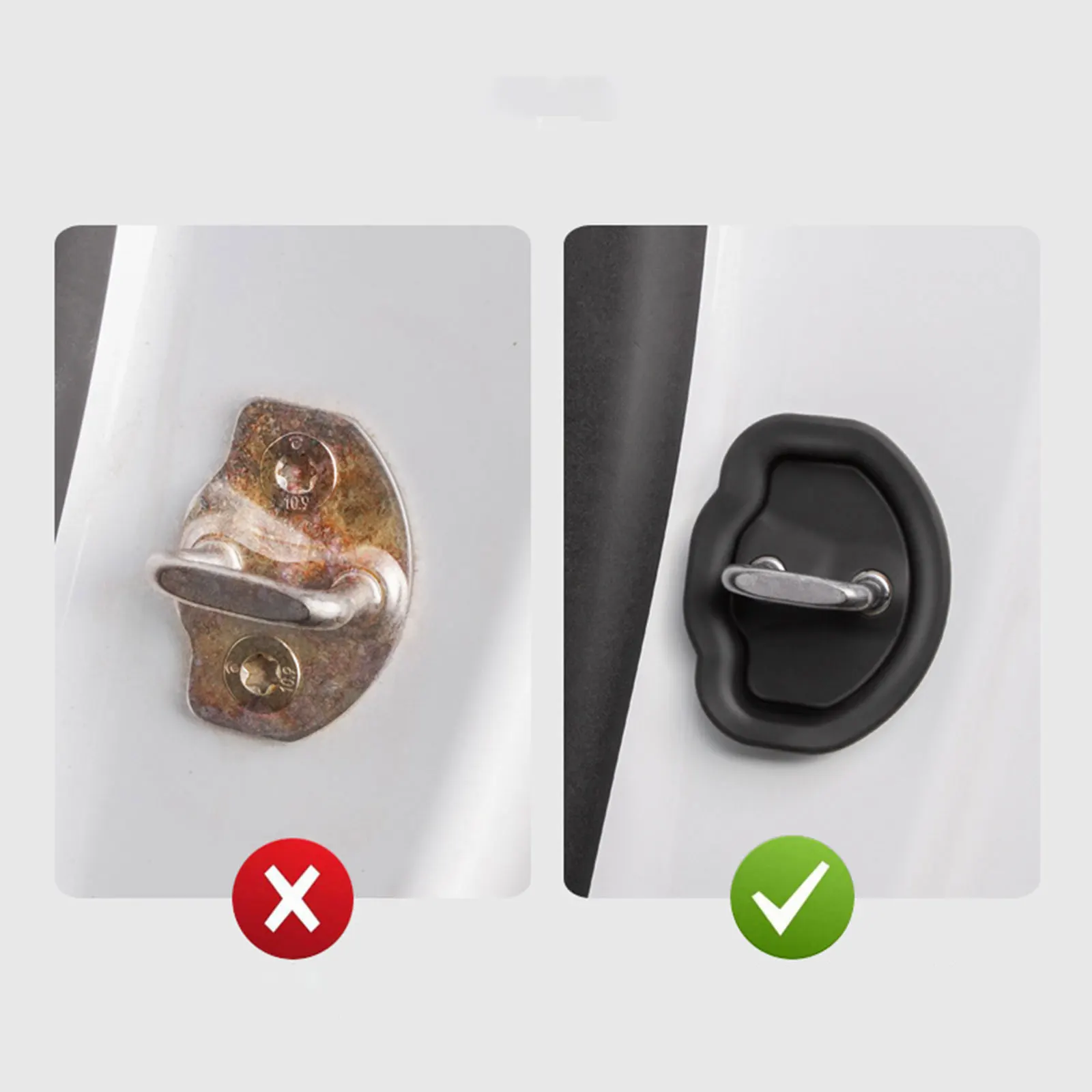 Car Door Lock Cover Protective Sticker for Tesla Model 3, Y, X, S Silent Shock Absorber Silicone Pads Door Lock Protector Decor - Image 4