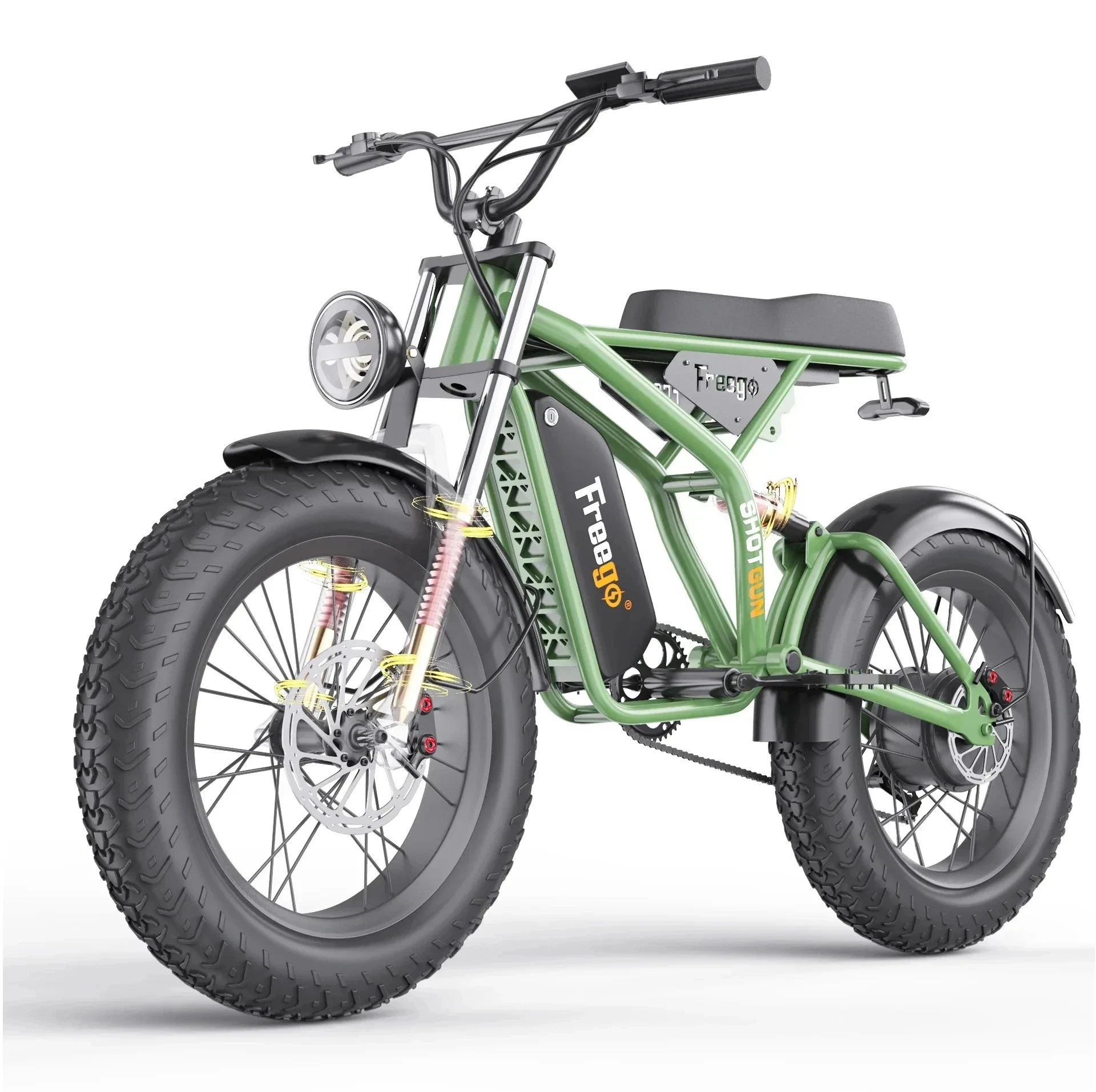 Fat Tire Electric Bike 48V 22.5AH 1400W High Power Fat Tire Electric Bicycle Full Suspension Mountain Electric Bike