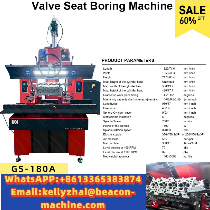 

Автомобильный расточный станок для седла клапана цилиндра GS-180A Сверхмощный расточный станок для седла клапана Расточный станок для двигателя