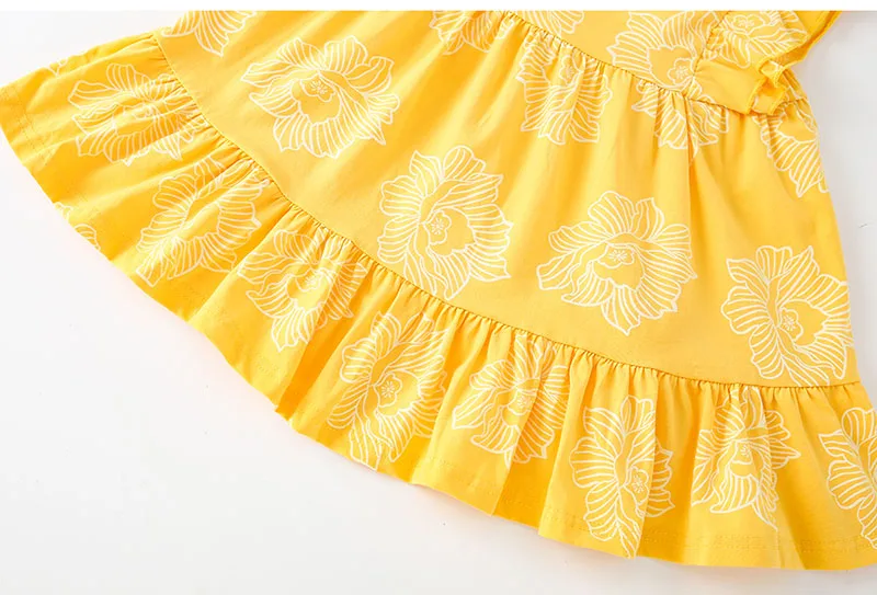 Brand Quality 100% Cotton Baby Girl Clothes Cartoon 2024 Summer Casual Children Clothing Kids A-LINE One-piece Dresses for Girls