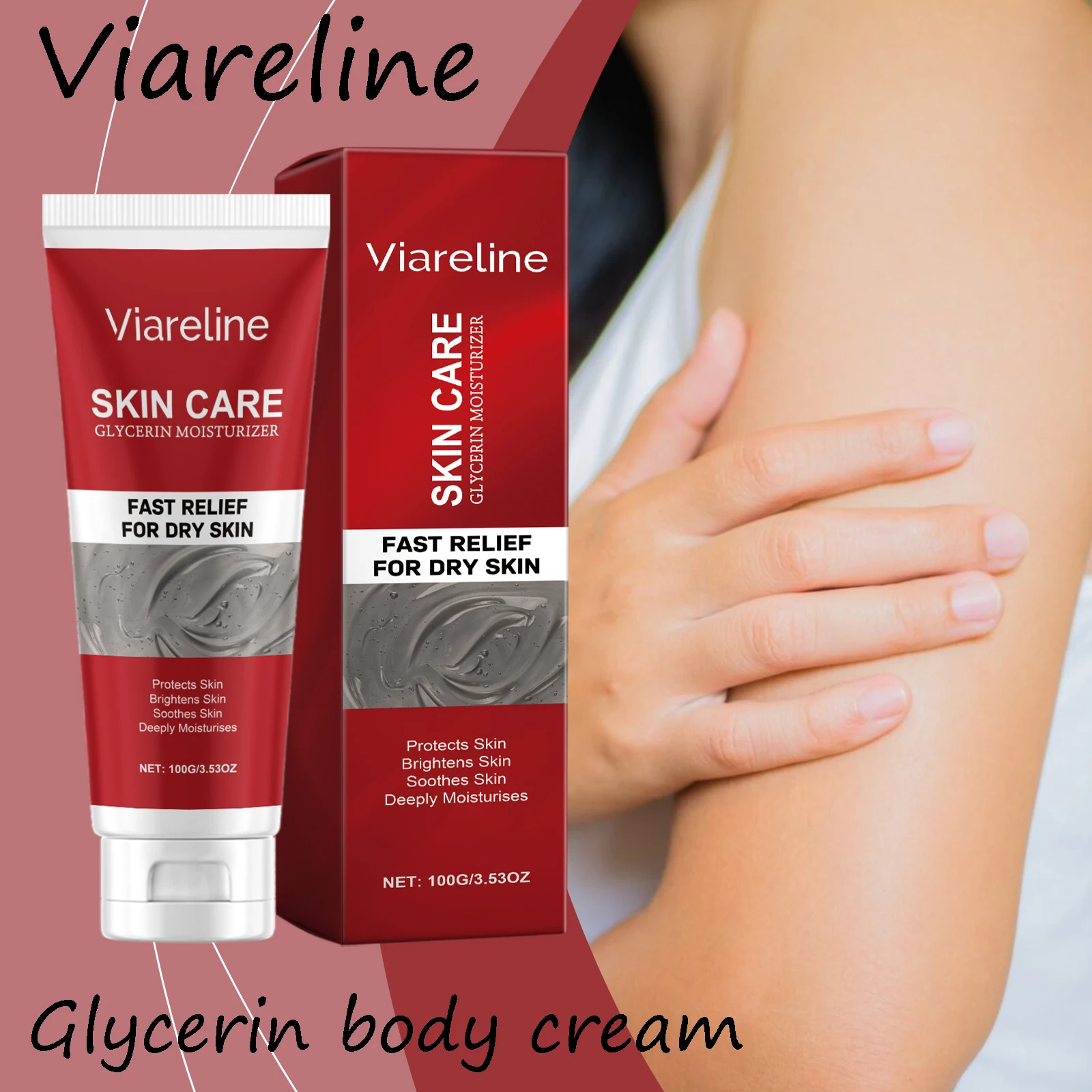 

Крем для кожи тела с глицерином Viareline, ежедневное увлажнение, облегчение сухости, повышение гладкости, улучшение блеска, смягчающий крем для тела