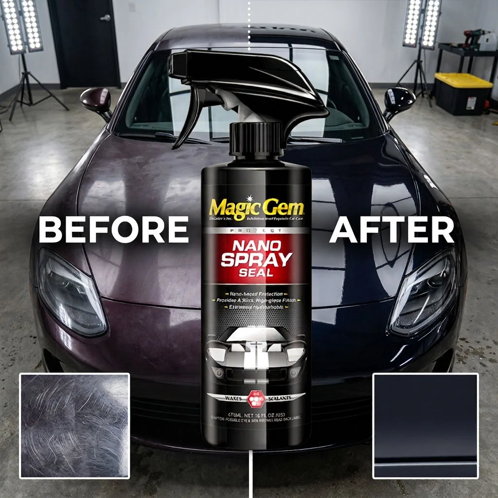 Magic Gem Keramik-Nano-Beschichtung für Autos, flüssige Nano-Kristall-Beschichtung, hydrophobe Schutzschicht, Lackversiegelung und Poliermittel, Hochglanz-Spray für Autolack, Langzeitschutz vor