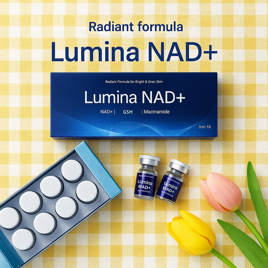 

EXO NAD+ Hyaluronic Acid Ampoules GSH Vita Reju For Daily Skin Care with Collagen Peptides Niacinamide For A-AG Hydrating