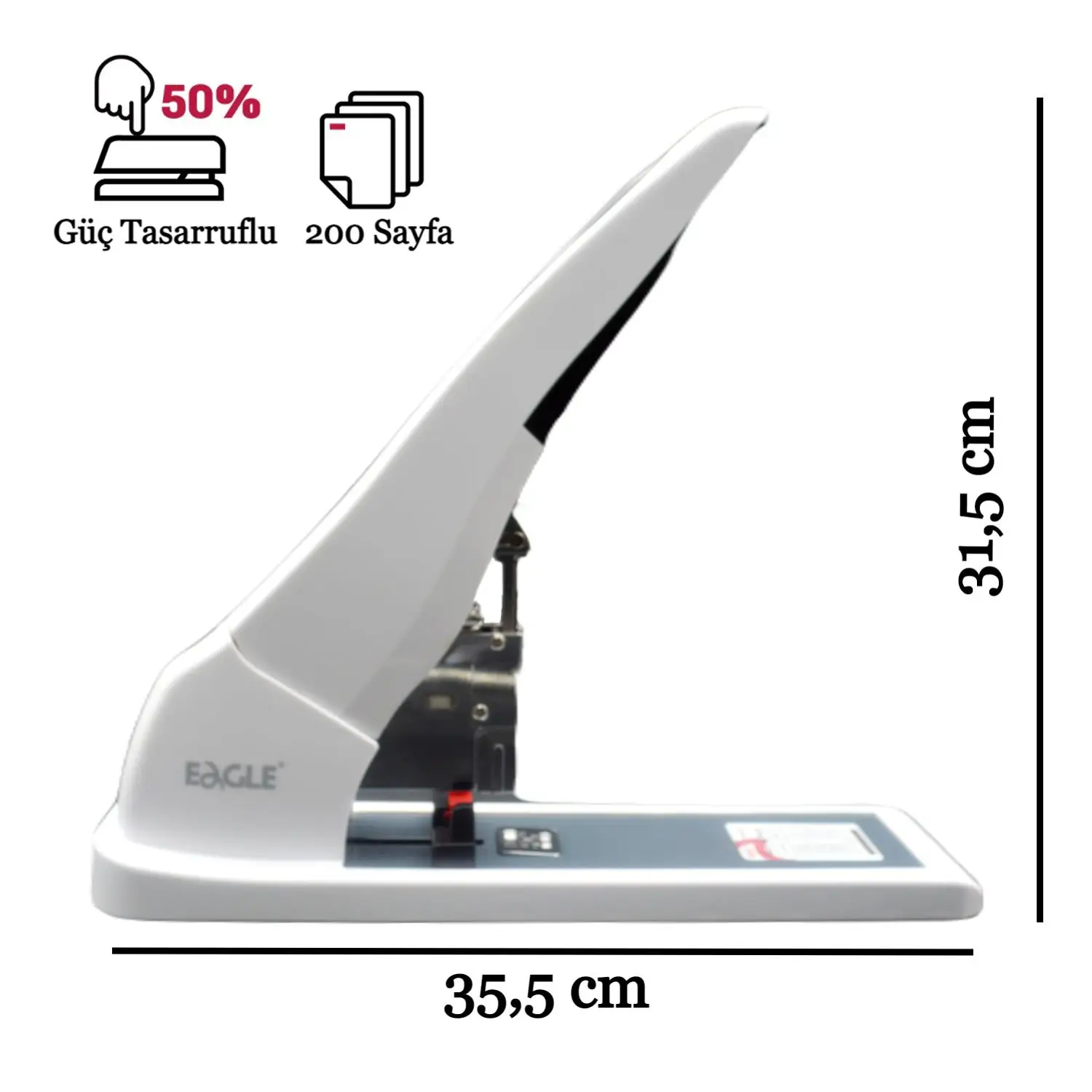 Eagle Large Capacity Paper Binding Stapler Heavy Duty Stapler Bookbinding Stapling Staples Hand Operated Stapler 200 Sheets