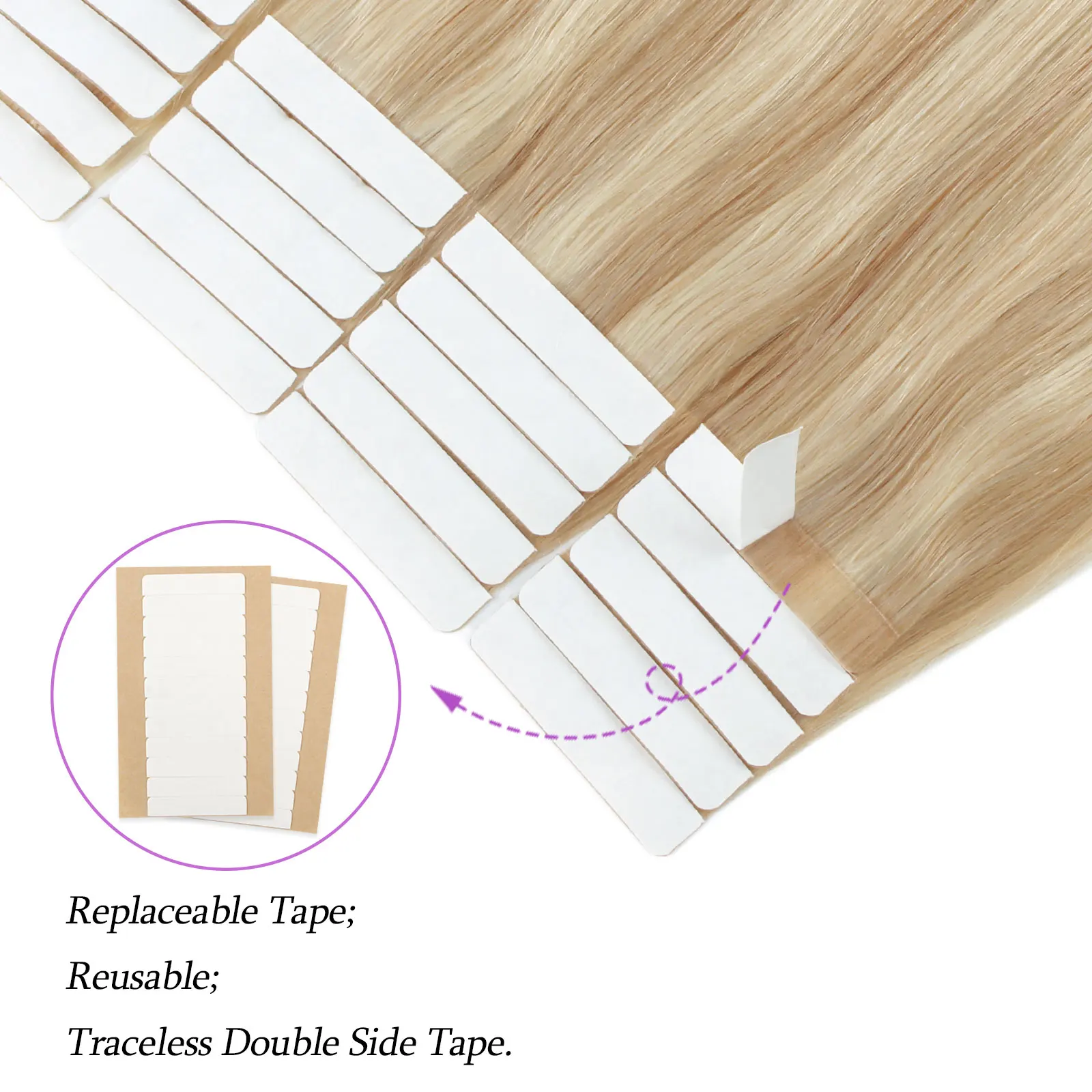 Sixstarhair 20 pezzi nastro senza soluzione di continuità in veri capelli umani 50G 14/16/18/20/22 pollici estensioni dei capelli nastro nelle estensioni dei capelli per le donne