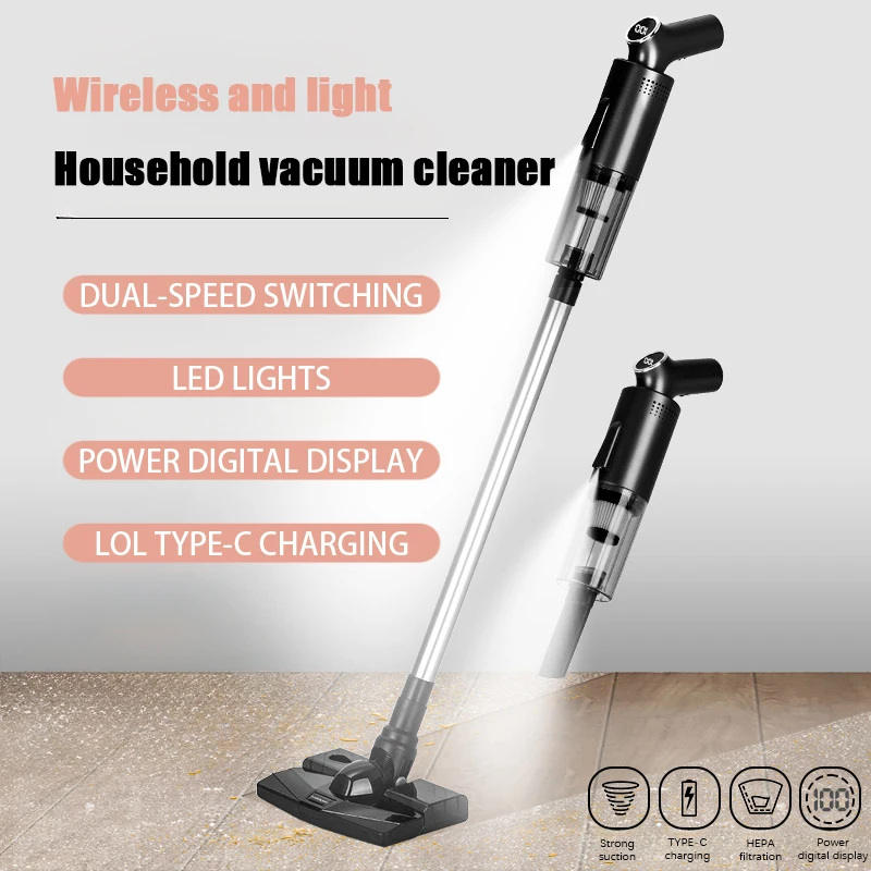 

Car Vacuum Cleaner High Power USB Rechargeable Portable Dust Collector Strong Suction Wireless Handheld Household Vacuum Cleaner