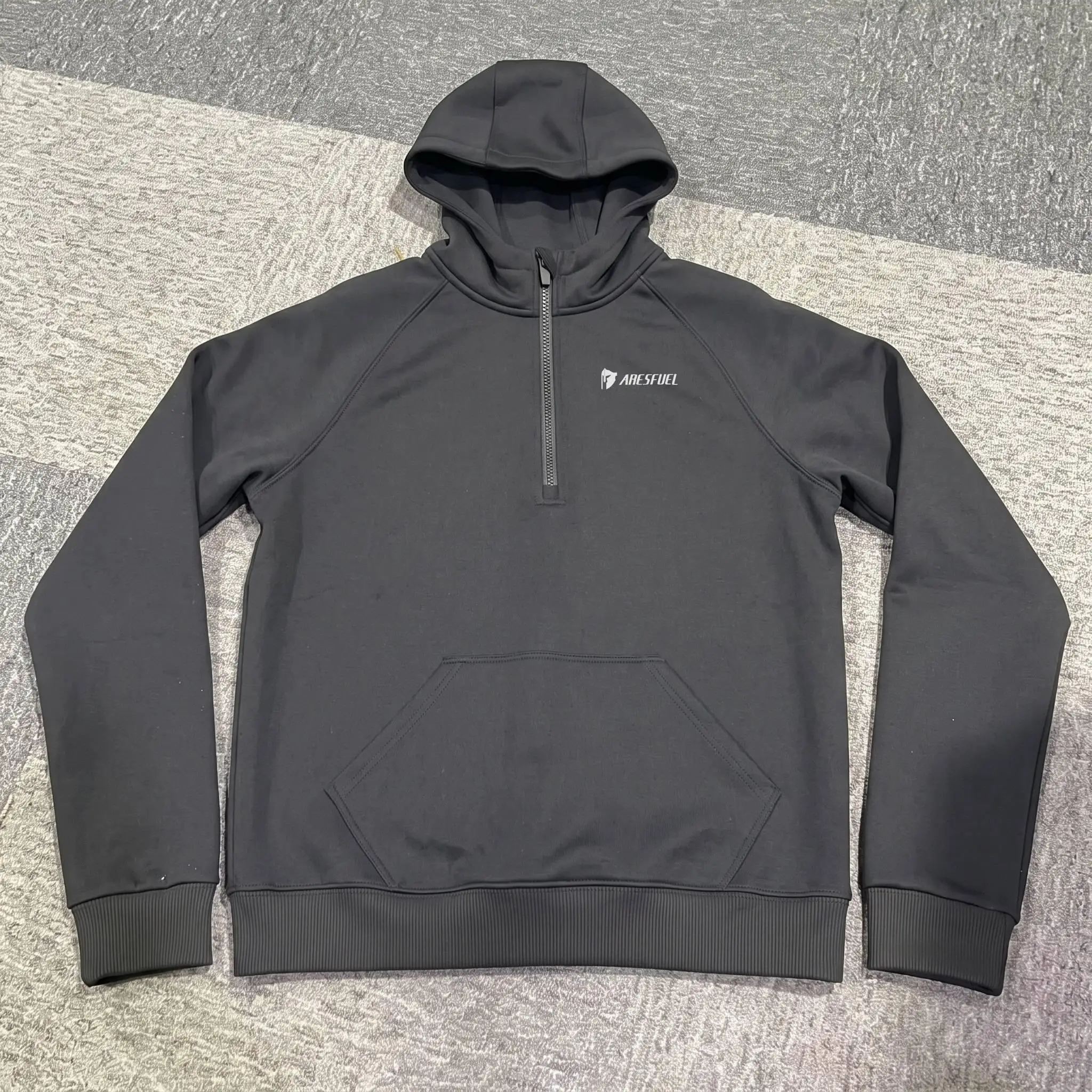 ARESFUEL Men's Quarter Zip Hoodie, Long Sleeve Pullover Sweatshirt with Kangaroo Pocket for Casual, Workout & Outdoor