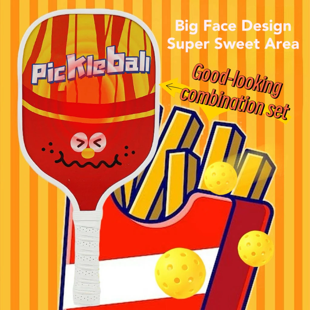 ขายส่งพิมพ์ Pickleball Paddle 2 ไม้ 4 ลูก 1 กระเป๋า Poplar Pickleball Paddle ชุดสําหรับผู้ใหญ่และวัยรุ่น