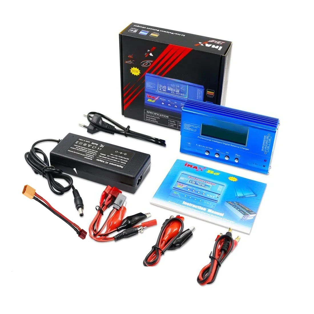 iMAX B6 80W 6A Batterijlader Lipo NiMh Li-ion Ni-Cd Digitale RC Balanslader Lipro-oplader Ontlader + 15V 6A Adapter - afbeelding 2