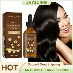 Anti White Hair Serum Gray To Black Repair Damaged Scalp Nourish Hair Blacken Serum Reduce Gray Hair Darkening Growth Essence