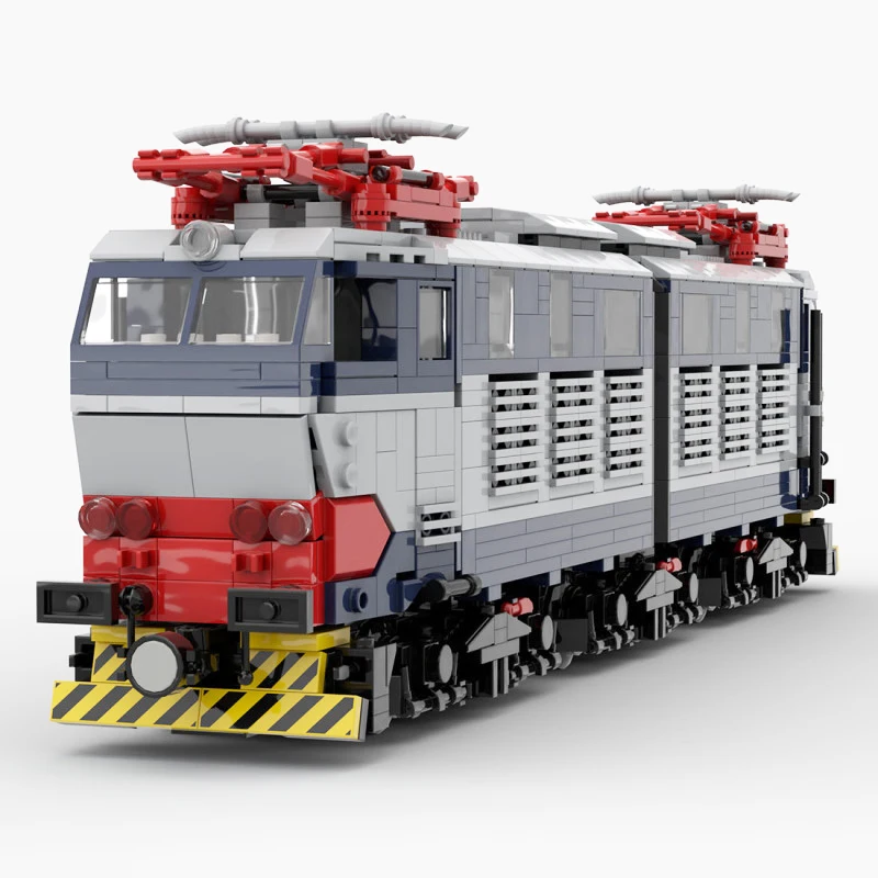 MOC City Motors Trasporto di veicoli Building Blocks FS E656 Locomotiva Treno Tecnologia Mattoni Assemblaggio fai da te Giocattoli Regali