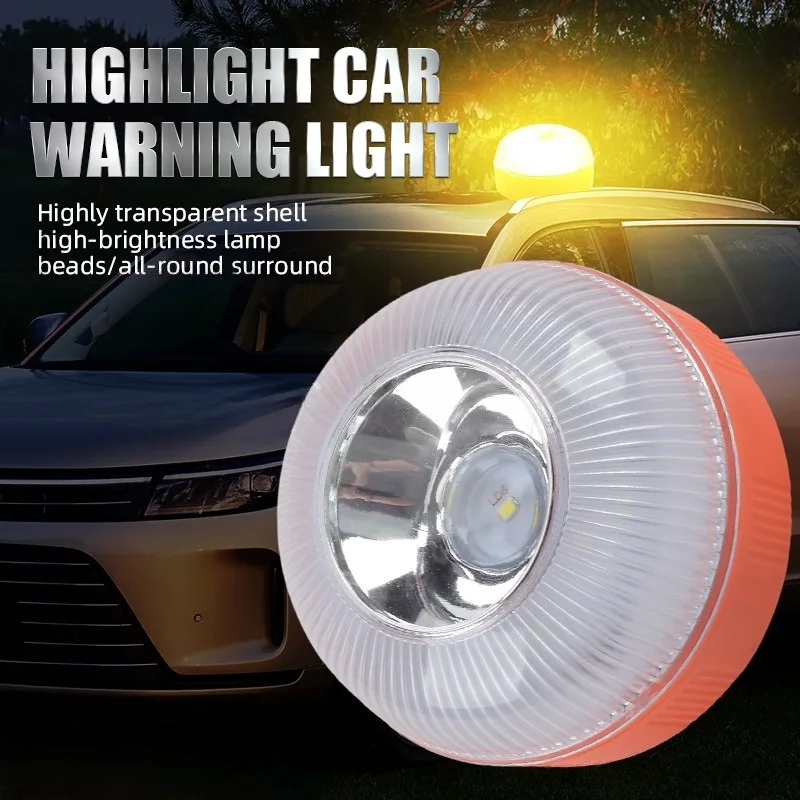 Car Emergency Light Signal Homologated Approved Beacon USB Rechargeable Magnetic Induction Strobe Safety Light Accessory