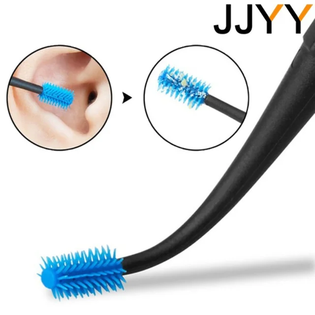 JJYY miękki silikonowy patyczek do uszu dwustronny patyczek do uszu woskowina do uszu Curette Remover łyżka do czyszczenia uszu spiralne narzędzie do czyszczenia uszu